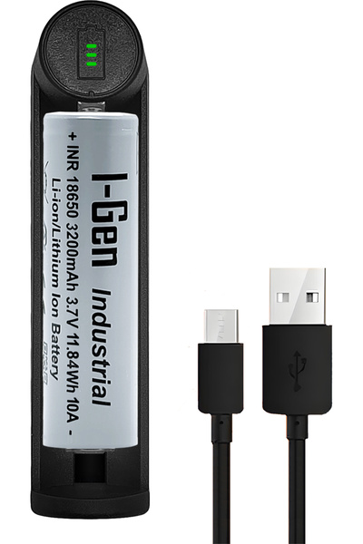 I Gen G104 18650 3.7V 3200 Mah 10A 11.84 Wh Li-Ion Şarjlı Pil+Tekli Şarj Aleti