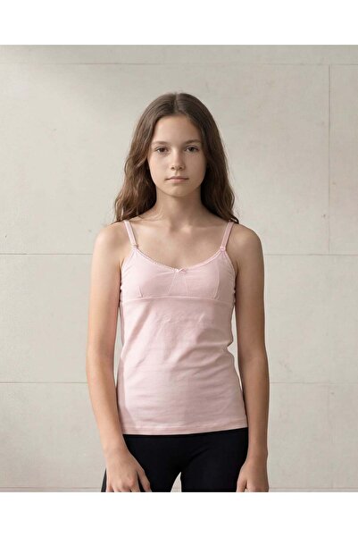 REDTAG Senior Girls 2 Pack Dusty Pink Cotton Vests