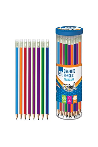 OEM Creion grafic cu radieră moale, mină HB, formă triunghiulară, lemn