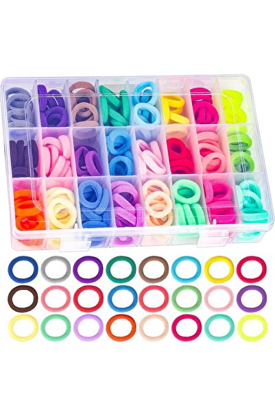 Arabest Baby Hair Ties Toddler Hair Bands 200 Pcs with Organizer Box, Colorfu...