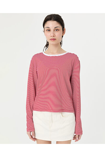 Ayma Active Crvena majica dugih rukava Prugasto