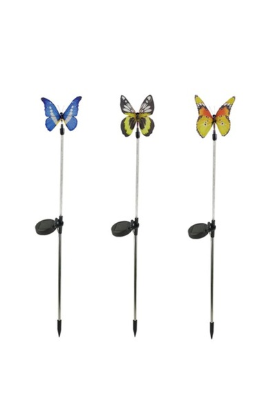 POWERLIX Set de 3 lumini LED solare fluture pentru exterior