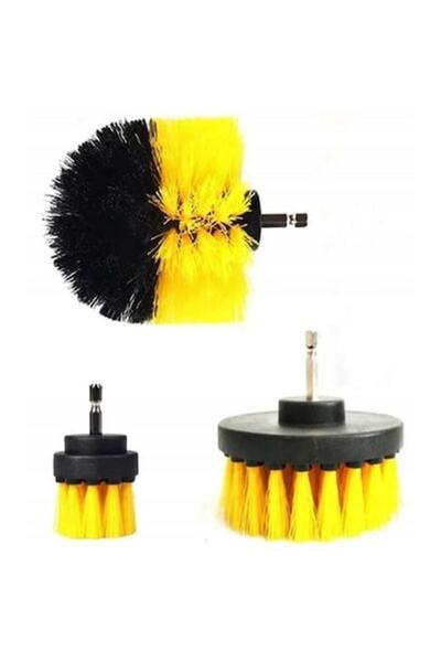 Silver Set of 3 Nylon Brushes for Cleaning Various Surfaces