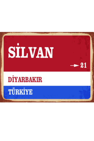 BiveSa Diyarbakır ili Silvan İlçesi Retro Ahşap Sokak Tabelası