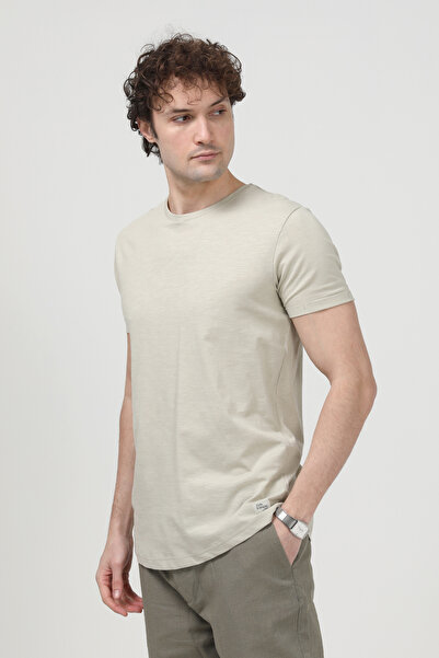 JB John Borners Bărbați guler rotund basic bumbac 100% în tricou Bej - 26Y 2735