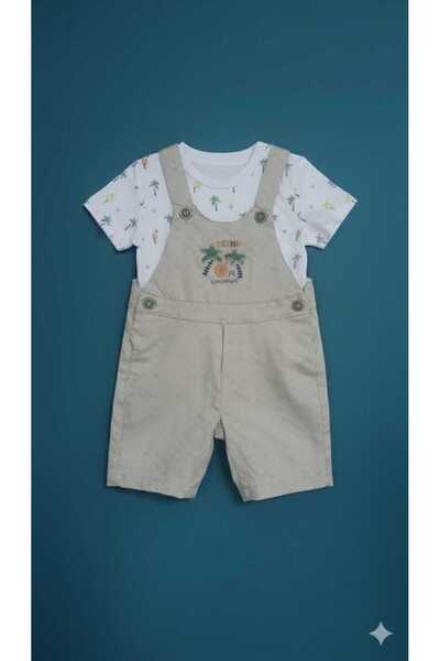 Little Baby Tropical Printed T-Shirt & Salopet Set
