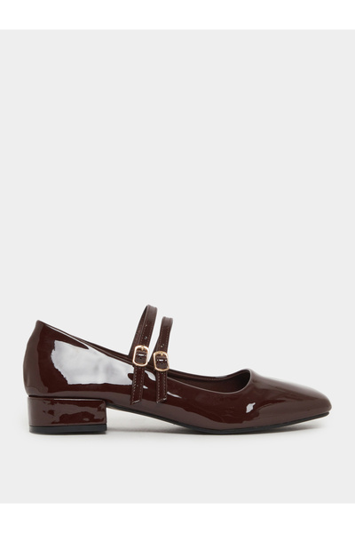 Styli Brown Patent Mary Jane Shoes