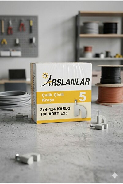 cesaa elektirik ARSLANLAR çelik çivili kroşe 5 numara 100 adet 2x4 3x4 kablo ...
