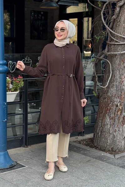 FUAT GÜRSEN FUAT GÜRŞEN Tunik 26Y-5628 Kahve