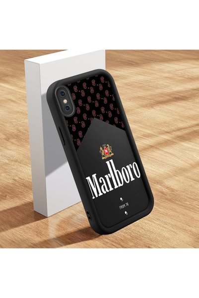 Hontinga iPhone X Uyumlu Kılıfı İnce Yumuşak Silikon Telefon Kılıfı Marlboro ...