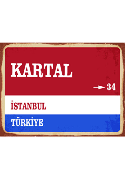 BiveSa İstanbul ili Kartal İlçesi Retro Ahşap Sokak Tabelası