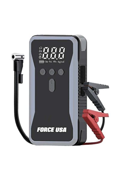 Force USA جهاز تشغيل السيارة مع مضخة هواء، بطارية 12000 مللي أمبير، تيار ذروة...