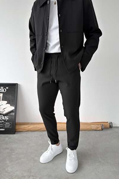 HAFKAGİYİM Black Basic Elastic Waist Pants Jogger Pants