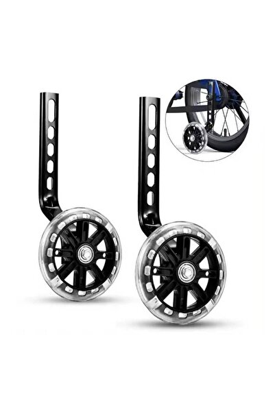zola Set doua roti ajutatoare bicicleta, pentru copii, LED, cauciuc si plasti...
