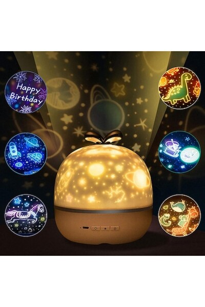 OEM Proiector nocturn pentru copii, rotație 360°, 6 filme de proiecție, multi...