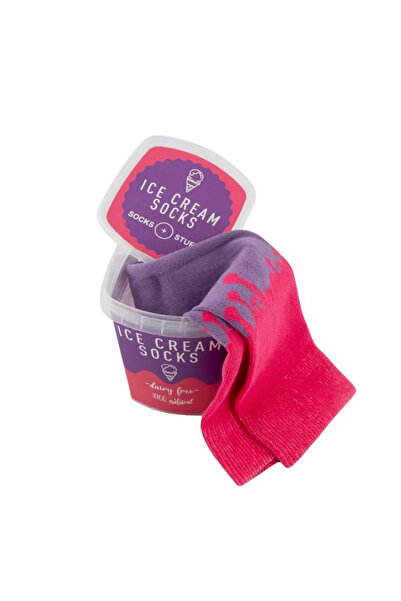 Socks + Stuff جوارب+ستورز آيس كريم سوكس باللون الوردي والأرجواني