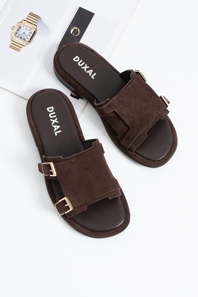 DUXAL SHOES Leomaris Genuine Leather Soft Sole Pack Double Buckled Daily Slip...