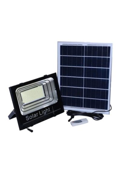 Jortan Kit solar, lampă solară cu telecomandă și panou solar IP 66, 100W