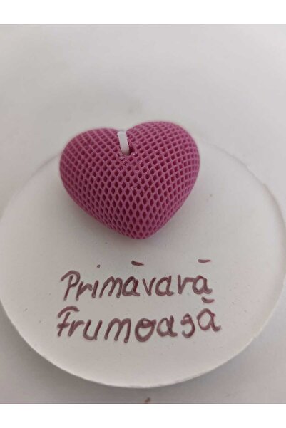 Roots&Flame Lumânare Inimă Textură Fagure pe Suport Rotund – Primăvară | Root...