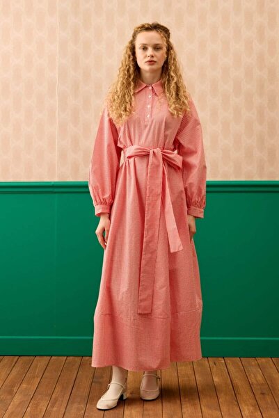 Ceylan Otantik Red Gingham Vintage Dress