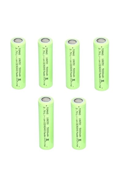 K KATHODE Σετ 6 μπαταριών Li-Ion 18650, 5000mAh, επίπεδες, 3.7V,