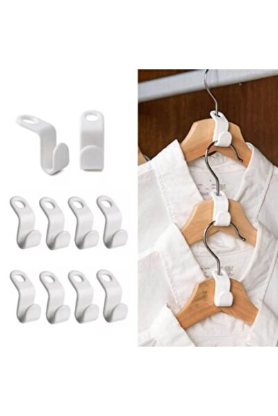 OEM Set de 10 umerașe pentru haine, albe, 5x2cm