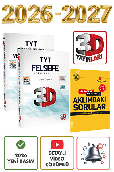 3D Yayınları TYT 3D Felsefe ve Din Kültürü Soru Bankası ÖSYM Tarzında Murat D...