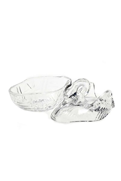 OEM Decorative Glass Candy Bowl in the Shape of a Swan
