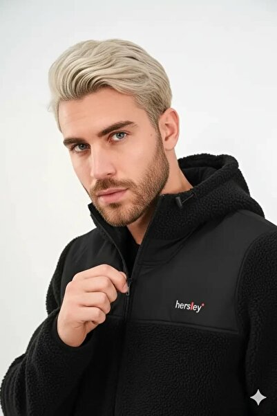 Hersley New Season Coated Hooded Men's Fleece Jacket