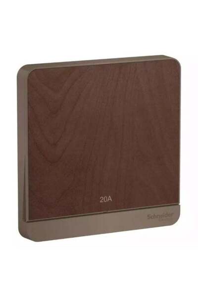 SCHNEIDER مفتاح AvatarOn 20 أمبير ثنائي القطب، مؤشر LED، خشب داكن