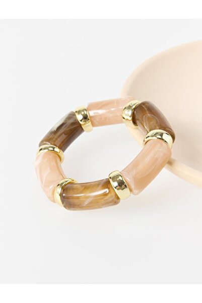 Jimmy Key Bej Ahşap Görünümlü Bileklik