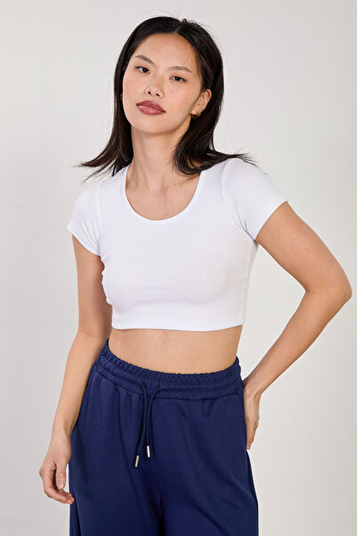 BARRELS AND OIL Women's Leather neck Corded Fabric bodysuit - white