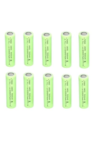 K KATHODE Set of 10 Li-Ion Batteries Type 18650, Capacity 5000mAh Flat, 3.7V,