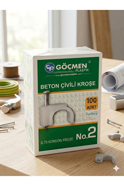 cesaa elektirik GÖÇMEN beton çivili kroşe 2 numara 100 adet