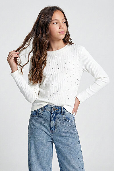 Dmb Girl's Stoned Ribbed Knit Body