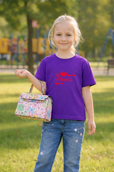 VODEXA Tricou pentru fete cu imprimeu prințesă, 100% bumbac – Tricou de vară ...