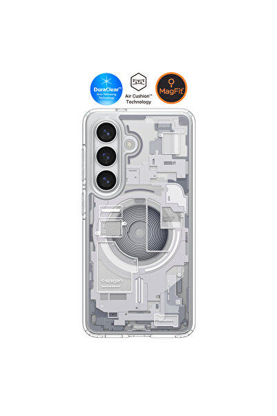 Spigen Galaxy S26 ile Uyumlu ince Kılıf Ultra Hybrid MagFit Zero One White Şe...