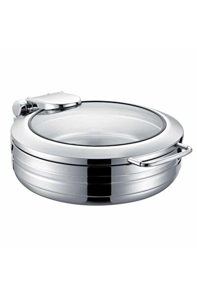 moontime alaçatı Şık 2/3 Yuvarlak 6L Chafing Dish, Zarif Sunum ve Sıcaklık Sa...