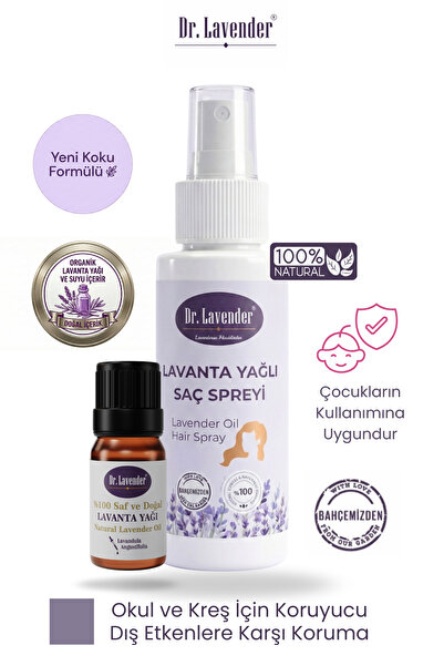 Dr.Lavender Lavanta Yağlı Okul Öncesi Saç Spreyi & Lavanta Yağı Çocuklar Için...