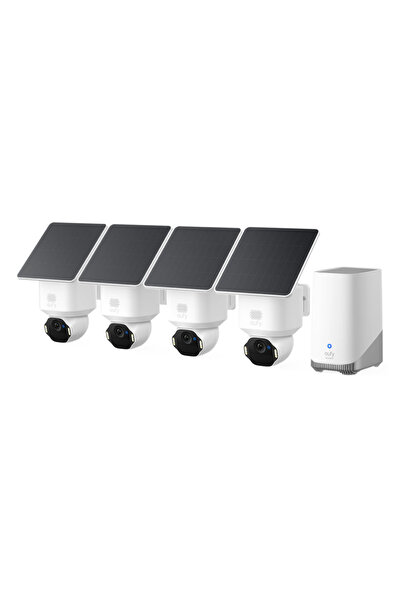 eufy 4-Camera 4K Solar Pan&Tilt Security Camera Kit SoloCam E42 + HomeBase S380