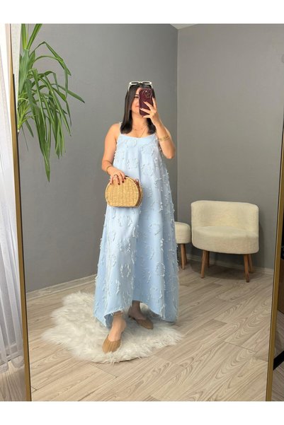 iznikten Tassel Detailed Strap Dress - Blue
