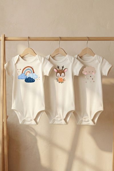 LilJoy بدلة أطفال قصيرة الأكمام مصنوعة من قماش غاييك ورينجوبي هايبيت مطبوع بن...