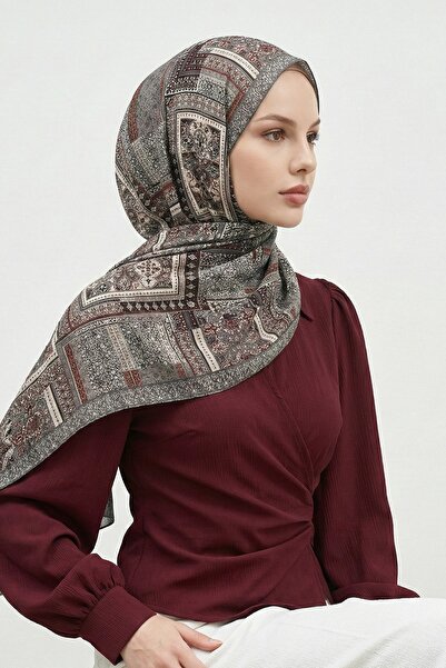 InStyle Шарф з м'якої бавовни з візерунком «пейслі» фіолетового кольору