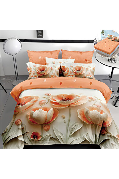 OEM Lenjerie de pat cu elastic pentru pat dublu 2 persoane, PRV, Finet 4 pies...