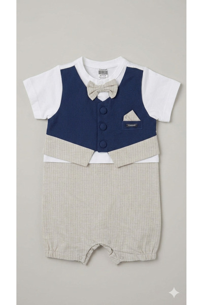 Little Baby Baby Boy Jumpsuit with Bow Tie