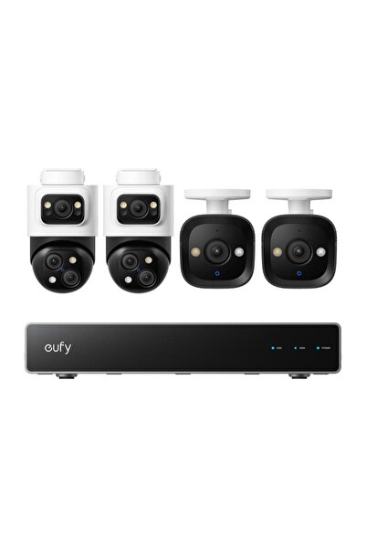 eufy Video Surveillance Kit NVR S4 4K AI Color Night Vision Dual View, 4 PoE ...