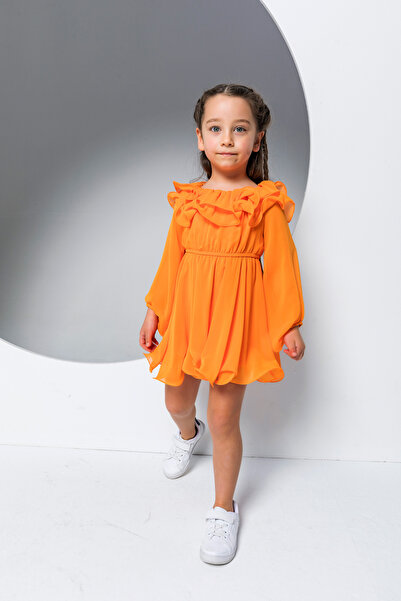 incity Κοριτσίστικο φόρεμα με βολάν Λεπτομέρεια γιακά κομψό