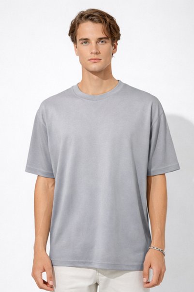 Deep sense Oversized Basic T-Shirt Men's Cotton Pack Relaxed Fit Casual T-Shirt
