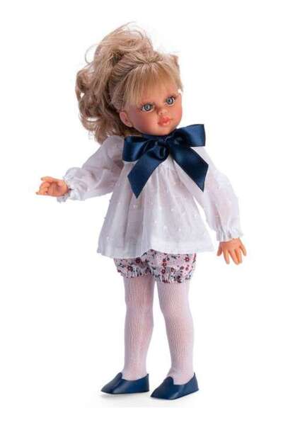 Asivil S.L. Păpușa Sabrina Blondă cu Cămașă Albă și Fundă 40cm