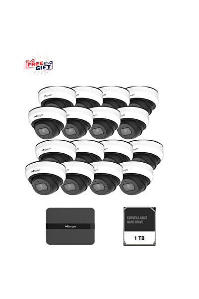 Toshiba Video Surveillance Kit Milesight MS-C2973-PD, 16x 2MP Mini Dome, 2.8m...